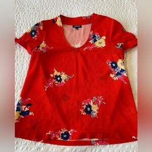 Floral Red Women's Top
